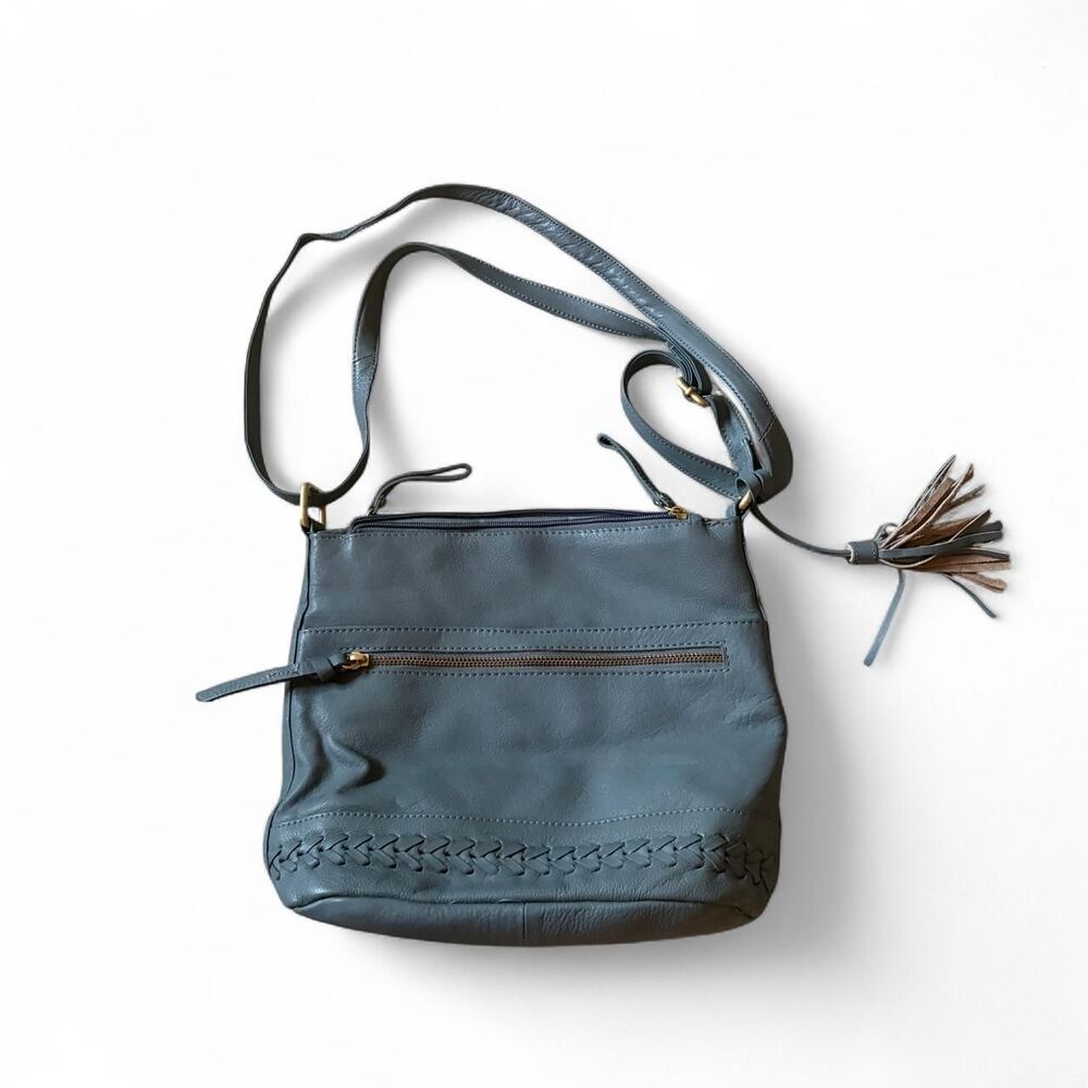 American-leather-co Women's Grey and Blue Bag